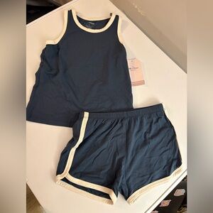 Baby Sprout Navy Blue Bamboo Tank Top and Shorts Set